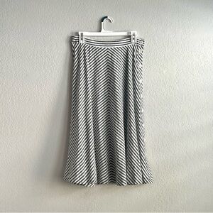 Madewell Striped A-Line Midi Skirt